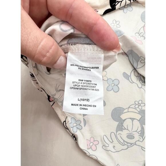 Disney Dress Girls Size Large 10/12 White Sleeveless Mickey Minnie Floral Print - Picture 7 of 9